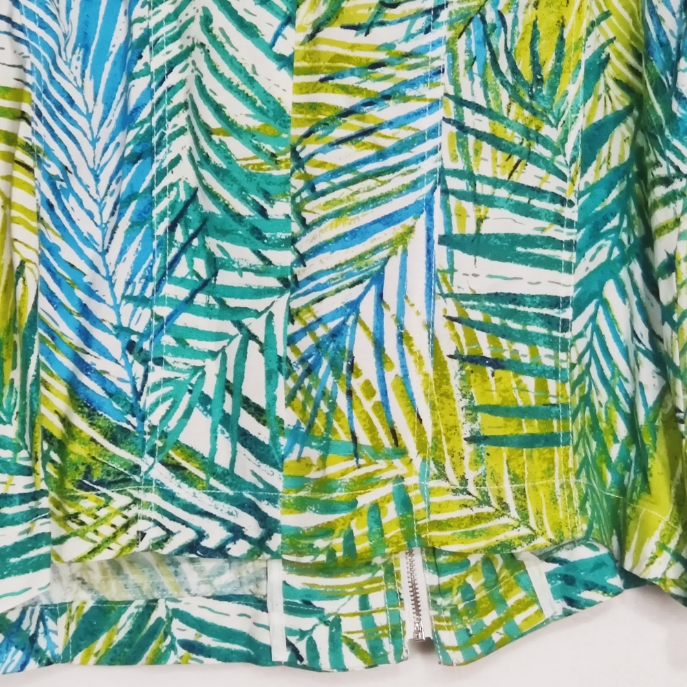 Ruby Rd. Linen Cropped Palm Leaf Printed Jacket - Picture 7 of 14